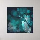 Blauwgroen Bokeh bladeren gewikkeld canvas (Voorkant)