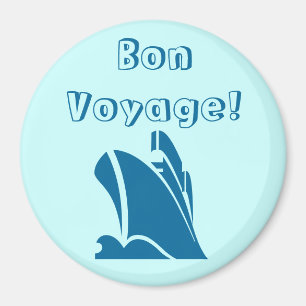Blauwgroen Bon Voyage Magnet Magneet
