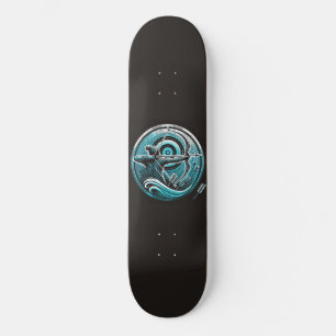 Blauwgroen boogschutter skateboard
