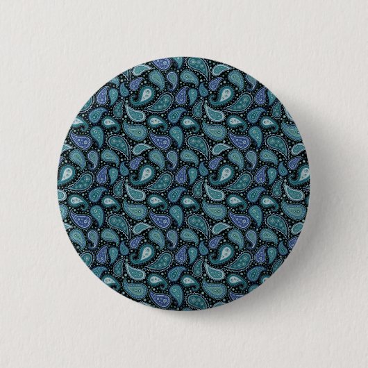  Blauwgroen boomgaard Paisley Blue Ronde Button 5,7 Cm (Voorkant)