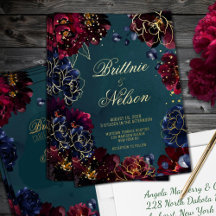 Blauwgroen Bordeaux Sapphire Jewel Tone Wedding Go