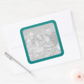 Blauwgroen Border Photo Sticker (Envelop)
