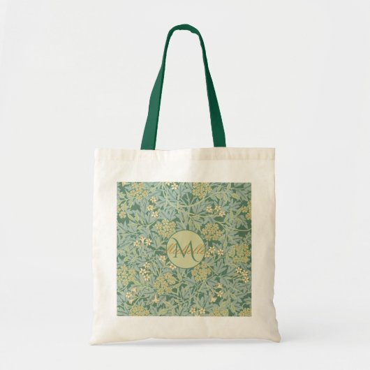  Blauwgroen botanische en groene Canvas tas (Voorkant)
