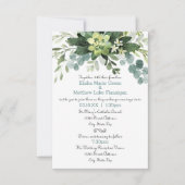 Blauwgroen Bouquet - 3x5 Wedding/Opvanguitnodiging Kaart (Voorkant)