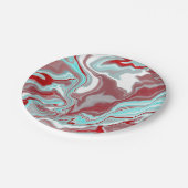 Blauwgroen, Bourgogne, rode en witte marmertruien Papieren Bordje (Gekanteld)