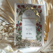 Blauwgroen Bourgogne Save the Date Gold Bruiloft Folie Uitnodiging