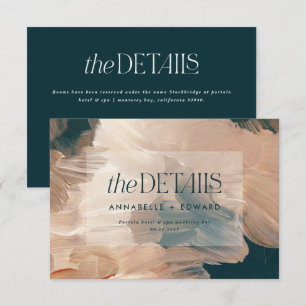 Blauwgroen bruiloft van de moderne bohemische schi informatiekaartje