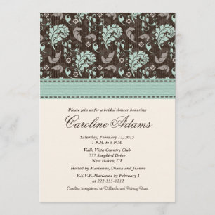 Blauwgroen bruine bridal-doucheruimte kaart