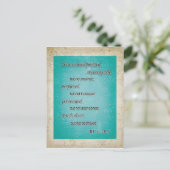 Blauwgroen bruine Christelijke bijbel Verse II Cor Briefkaart (Staand voorkant)