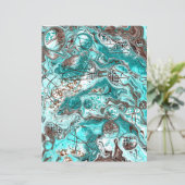 Blauwgroen Bubbles Fluid Art (Staand voorkant)