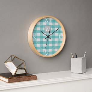 Blauwgroen Buffalo Pset Monogram klok
