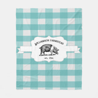 Blauwgroen Buffel Plaid Boerderij Varken Fleece De Deken