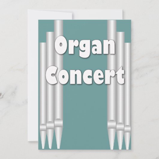 Blauwgroen buizen voor het uitnodigen van concerte kaart (Voorkant)