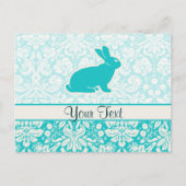 Blauwgroen Bunny Briefkaart (Voorkant)