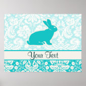 Blauwgroen Bunny Poster (Voorkant)