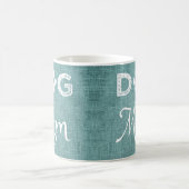 Blauwgroen Burlap Dog Mam Coffee Mok (Center)