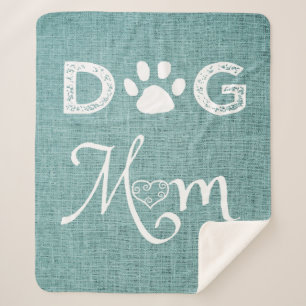 Blauwgroen Burlap Dog mam Sherpa Blanket Sherpa Deken