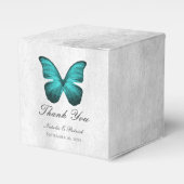 Blauwgroen Butterfly Wedding Favor Boxes Bedankdoosjes (Voorkant Zijde)