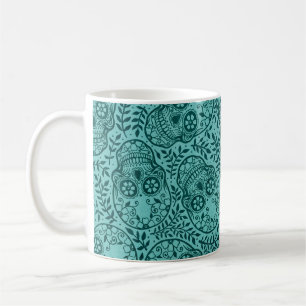 Blauwgroen calaveras koffiemok