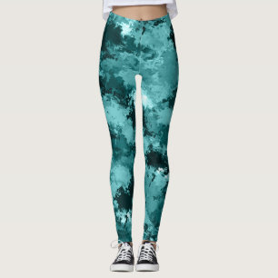 Blauwgroen Camouflage Camo Leggings