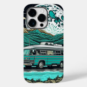 Blauwgroen camper in de bergen Case-Mate iPhone Case (Achterkant)