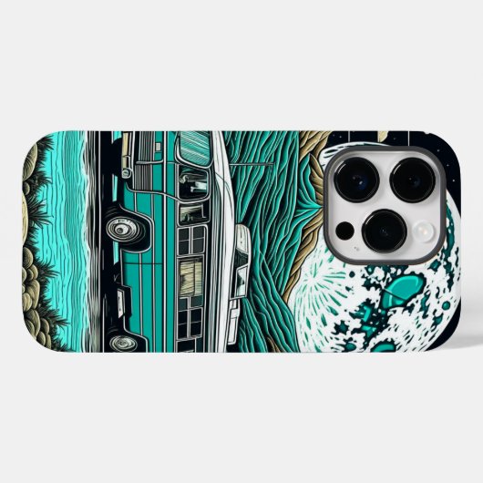Blauwgroen camper in de bergen Case-Mate iPhone Case (Achterkant (horizontaal))
