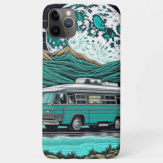 Blauwgroen camper in de bergen Case-Mate iPhone Case (Achterkant)