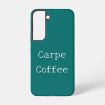 Blauwgroen Carpe Koffie Telefoon Case
