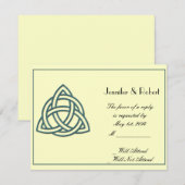 Blauwgroen Celtic Knot-reactiekaart RSVP Kaartje (Voorkant / Achterkant)