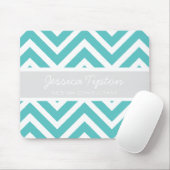 Blauwgroen Chevron Mousepad | TBM Muismat (Met muis)