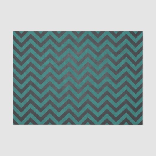 Blauwgroen Chevron Pattern Tissuepapier (Voorkant)