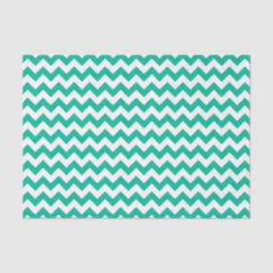 Blauwgroen Chevron Pattern Tissuepapier