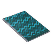 Blauwgroen Chevrons Zigzag Designer Journal/notebo Notitieboek (Rechterzijde)