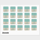 Blauwgroen Chic Chevron Wedding Stickers (Vel)