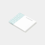 Blauwgroen  Cirkelpatroon Aangepaste notities Post-it® Notes (Schuin)