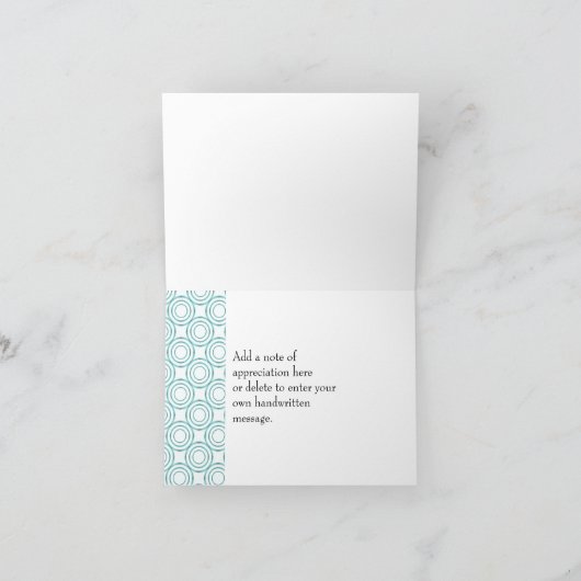Blauwgroen cirkelpatroon - Hartelijk dank - kaart (Binnen)