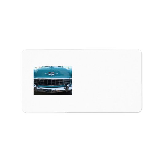 Blauwgroen Classic auto Etiket (Voorkant)