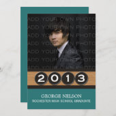 Blauwgroen Classy Keys Afstuderen Kaart (Voorkant / Achterkant)