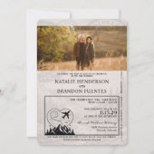 Blauwgroen Colorado Passport Bruiloft Kaart (Voorkant)