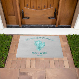 Blauwgroen conch Shell Doormat Deurmat