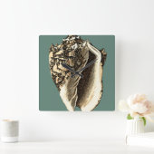 Blauwgroen Conch Shell Vierkante Klok (Huis)