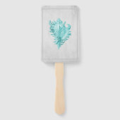 Blauwgroen conch Shell Wedding Hand Fans Handwaaier (Achterkant)
