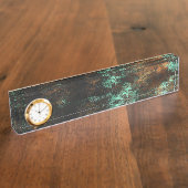 Blauwgroen Cooper Patina Metallic Naambordje (Zijkant)