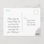 Blauwgroen Coral RSVP Wedding Briefkaart (Achterkant)