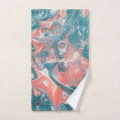 Blauwgroen Coral White Abstract Sweat Towel Handdoek (Handdoek)