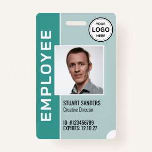 Blauwgroen Corporate Logo Medewerker Fotobadge Badge