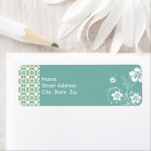 Blauwgroen & Crème Bloemen; Aloha Etiket (Insitu)