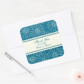 Blauwgroen crème dank u bruiloft gunst Labels (Envelop)