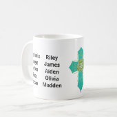 Blauwgroen Cross Blessed om een grootmoeder Mok te (Voorkant links)