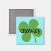 Blauwgroen Crowley Magnet met Shamrock Magneet (Voorkant / Achterkant)